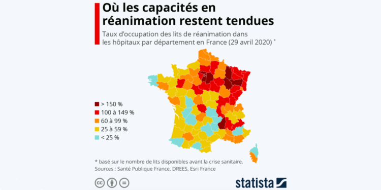 Où les capacités en réanimation restent tendues