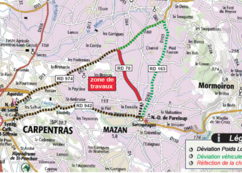 Mazan, Caromb, Modène : des travaux d’entretien sur une partie de la RD 70