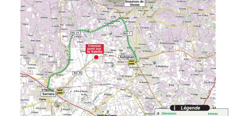 Des travaux de réparation du pont sur la Salette à Aubignan
