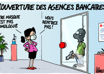 Le masque dans une banque vu par Wingz pour l’Echo du Mardi