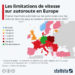 Les limitations de vitesse sur autoroute en Europe