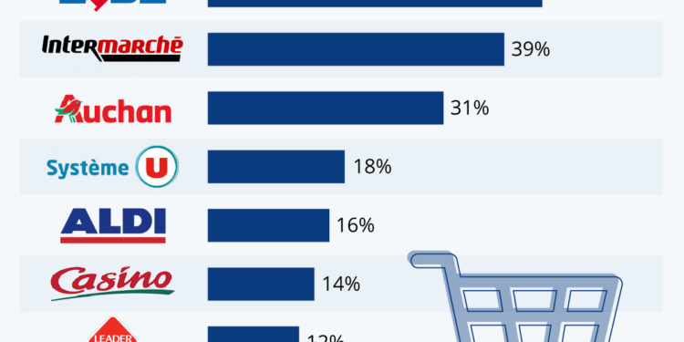 Les enseignes de grande distribution les plus fréquentées