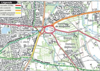 Chantier : aménagements cyclables au giratoire de Réalpanier à Avignon