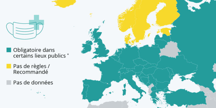 Port du masque : où est-il obligatoire en Europe ?