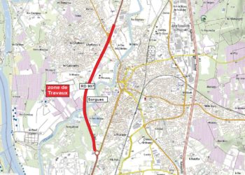 RD 907 : travaux de réfection de chaussée sur la déviation de Sorgues