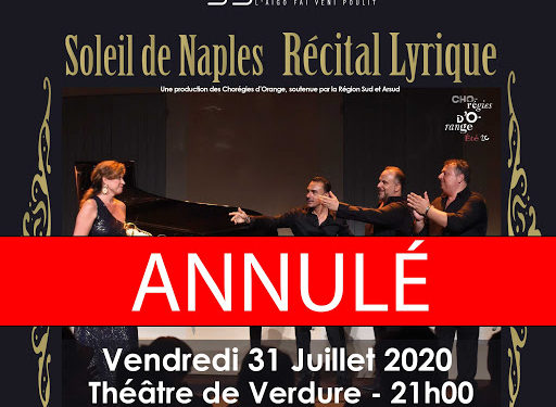 Eyguières, le récital Le Soleil de Naples est annulé ce vendredi 31 juillet