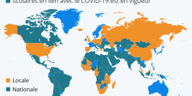 Les fermetures d’établissements scolaires à travers le monde