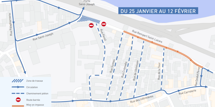 Avignon : 4 mois de travaux entre la porte Saint-Lazare et la porte de la Ligne (voir cartes)