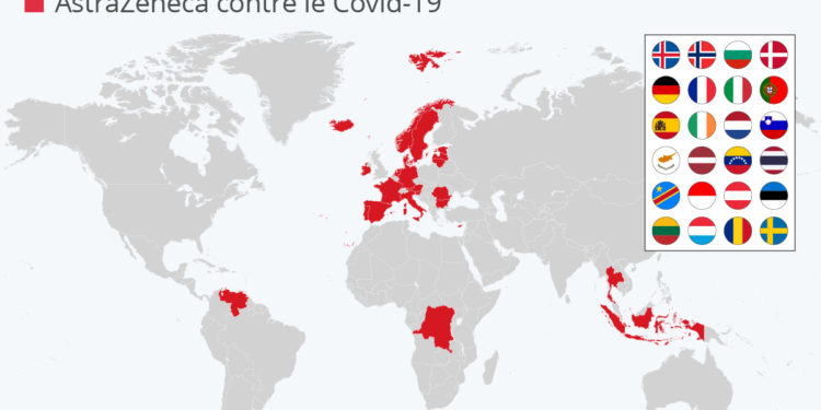 Les pays dans lesquels le vaccin AstraZeneca a été suspendu