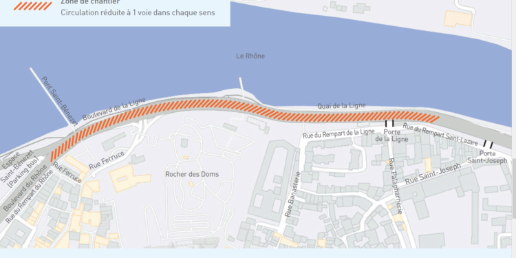 Avignon, travaux sur les réseaux d’eau quai de la ligne et de réfection du Pont Saint-Bénézet