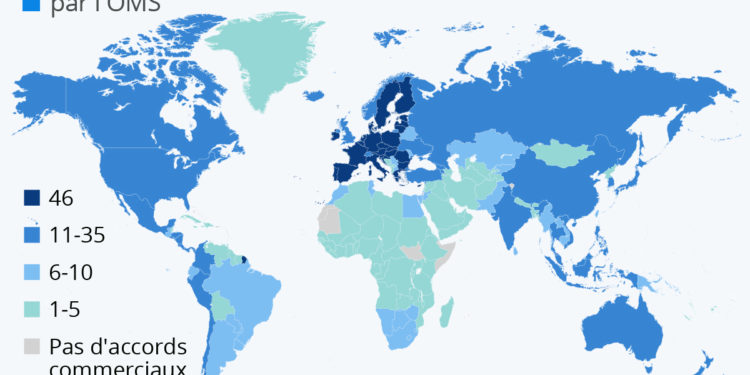 Quels pays ont conclu le plus d’accords commerciaux ?