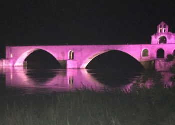 En images : les monuments du Vaucluse illuminés en soutien aux malades