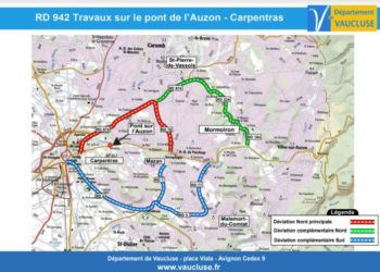 Fermeture du pont du Martinet à Carpentras