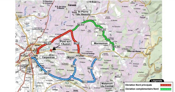 Fermeture du pont du Martinet à Carpentras