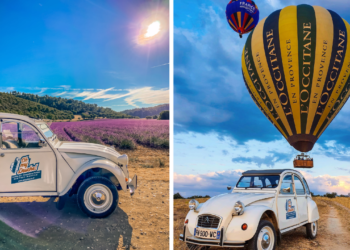 Les vignes de la Cavale en 2CV et montgolfière