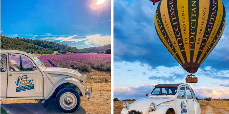 Les vignes de la Cavale en 2CV et montgolfière