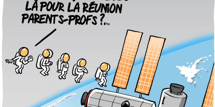 La dictée de Thomas Pesquet vu par Wingz pour l’Echo du Mardi