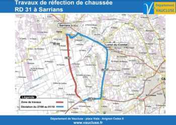 Perturbations sur la RD31 à Sarrians dès le 20 septembre