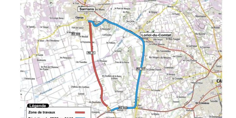 Perturbations sur la RD31 à Sarrians dès le 20 septembre