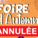 La foire d’automne de Monteux est annulée