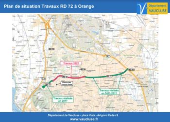 Seize mois de travaux sur la RD 72 à Orange