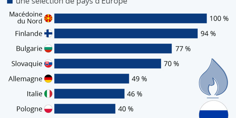 Quels pays européens dépendent le plus du gaz russe ?