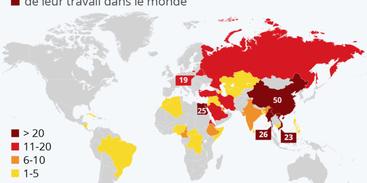 Les pays qui emprisonnent le plus de journalistes