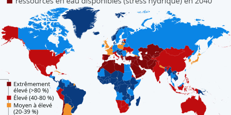 Pénurie d’eau : les pays les plus affectés à l’horizon 2040