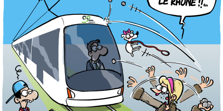 Le Tram caillassé vu par Wingz pour l’Echo du Mardi