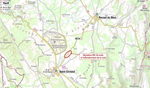 Les travaux de la RD34 entre Saint-Christol et les Alpes-de-Haute-Provence vont débuter