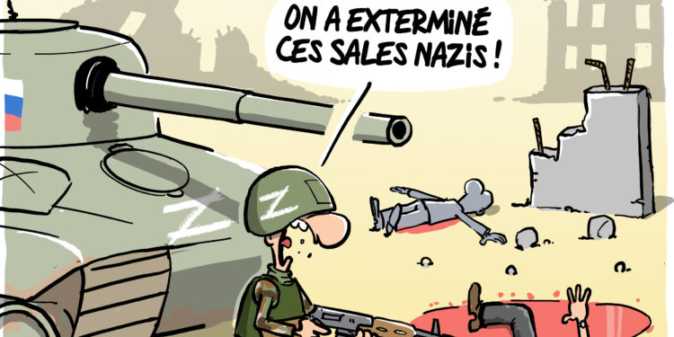 Massacres de civils en Ukraine vu par Wingz pour l’Echo du Mardi