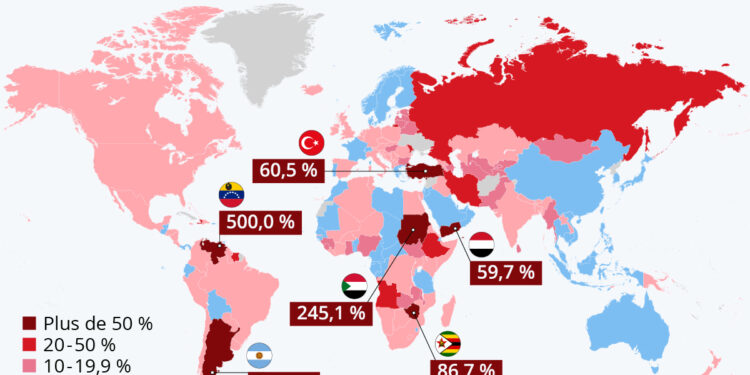 Inflation : quels pays seront les plus touchés en 2022 ?