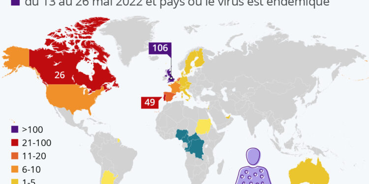 Les pays dans lesquels la variole du singe a été détectée