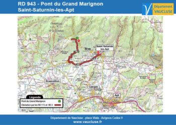 Saint-Saturnin-lès-Apt : une partie de la RD943 fermée pendant 3 mois