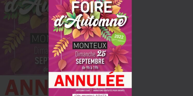 Annulation de la Foire d’automne de Monteux