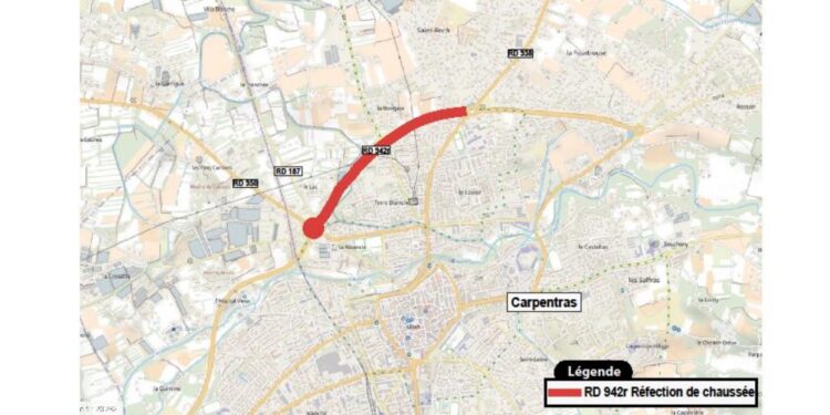 Carpentras : perturbations sur la RD942r pendant trois semaines