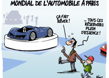 Mondial de l&rsquo;automobile à Paris vu par Wingz pour l’Echo du Mardi