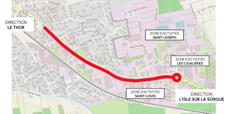 Des travaux sur la route entre l’Isle-sur-la-Sorgue et Le Thor pendant 8 à 10 mois
