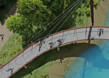 Inauguration, Entre Sorgues et l’île de l’Oiselay,  la Passerelle ‘la Voie des papes’