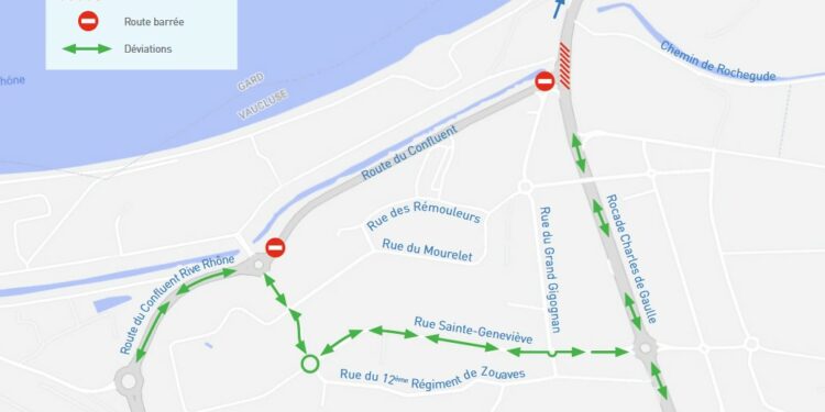 Avignon : travaux sur la rocade Charles de Gaulle jusqu’à fin mai au niveau de Courtine