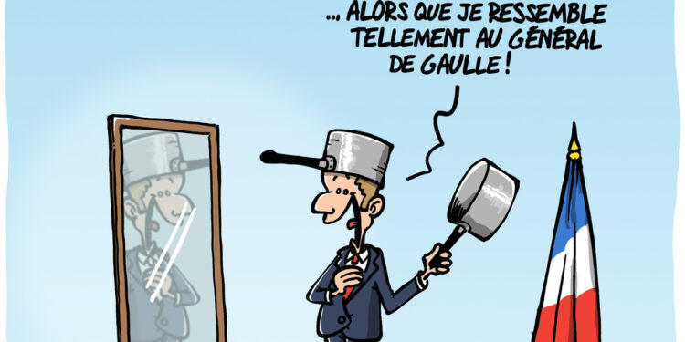 Macron caricaturé en Hitler sur des affiches vu par Wingz pour l’Echo du Mardi