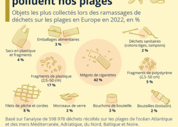 Les déchets que l’on retrouve le plus sur les plages européennes