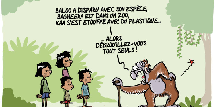 Des enfants 40 jours dans la jungle vu par Wingz pour l’Echo du Mardi