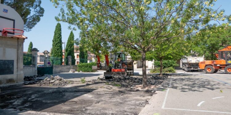 Après celle de l’école Marcel Pagnol, la commune de Monteux re-nature la cour de l’école Béraud