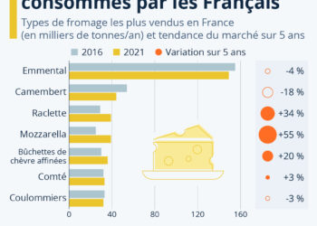 Les fromages les plus consommés par les Français