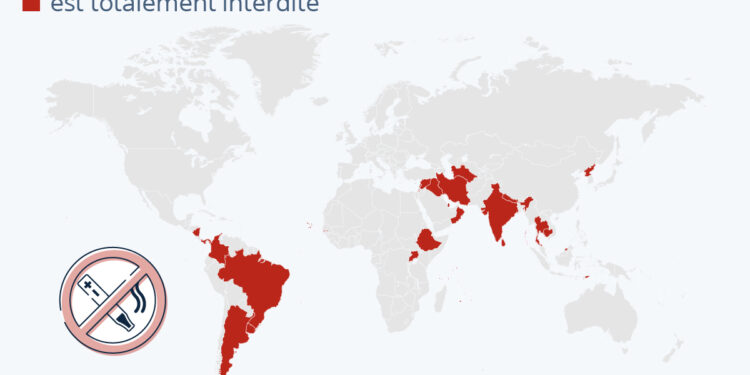 Les pays qui interdisent la cigarette électronique