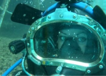 (Vidéo) Géraldine Parodi, scaphandrière sur les travaux BTP sous-marin et présidente de Spero mare