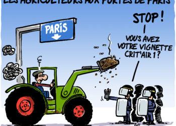 Les agriculteurs sur Paris vu par Wingz pour l’Echo du Mardi