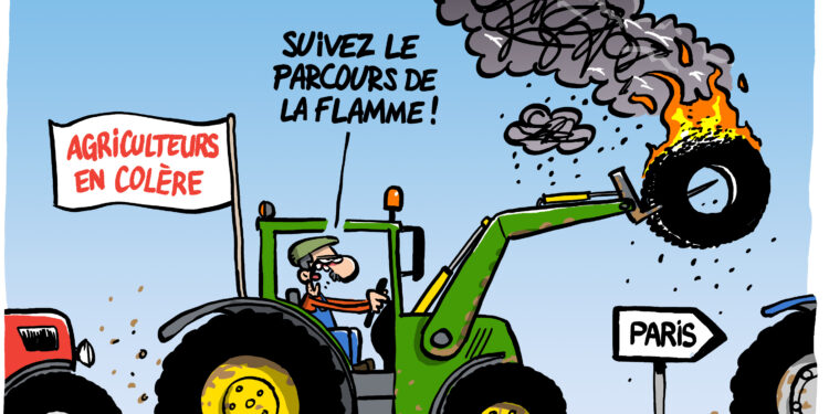Les agriculteurs en colère vu par Wingz pour l’Echo du Mardi