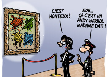 La Joconde aspergée de soupe vue par Wingz pour l’Echo du Mardi